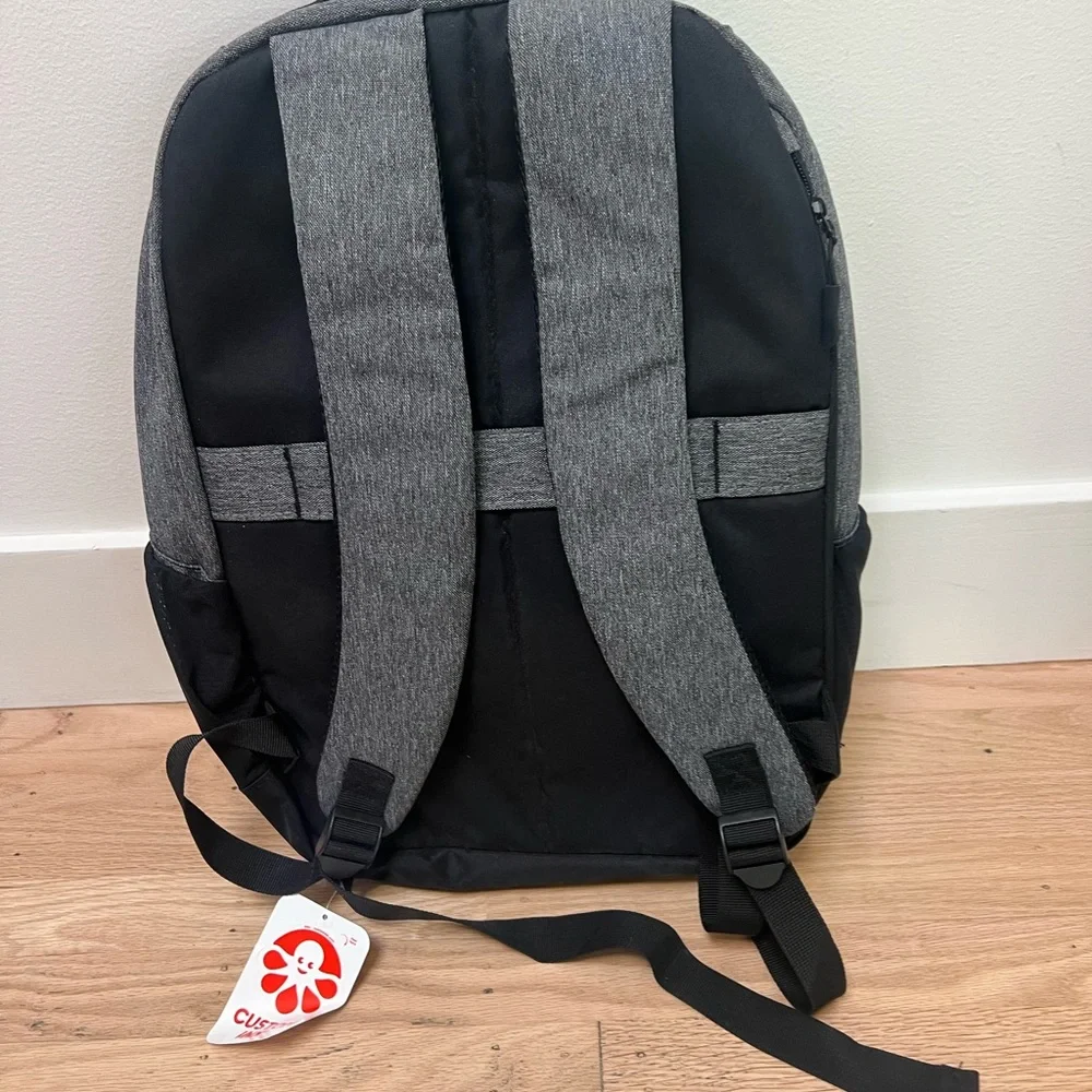Men's Grey & Black Backpack